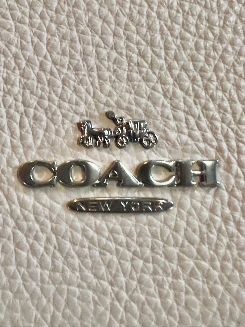 Coach Pebbled Leather Shoulder Bag in Cream with Silver Hardware - Picture 4 of 4